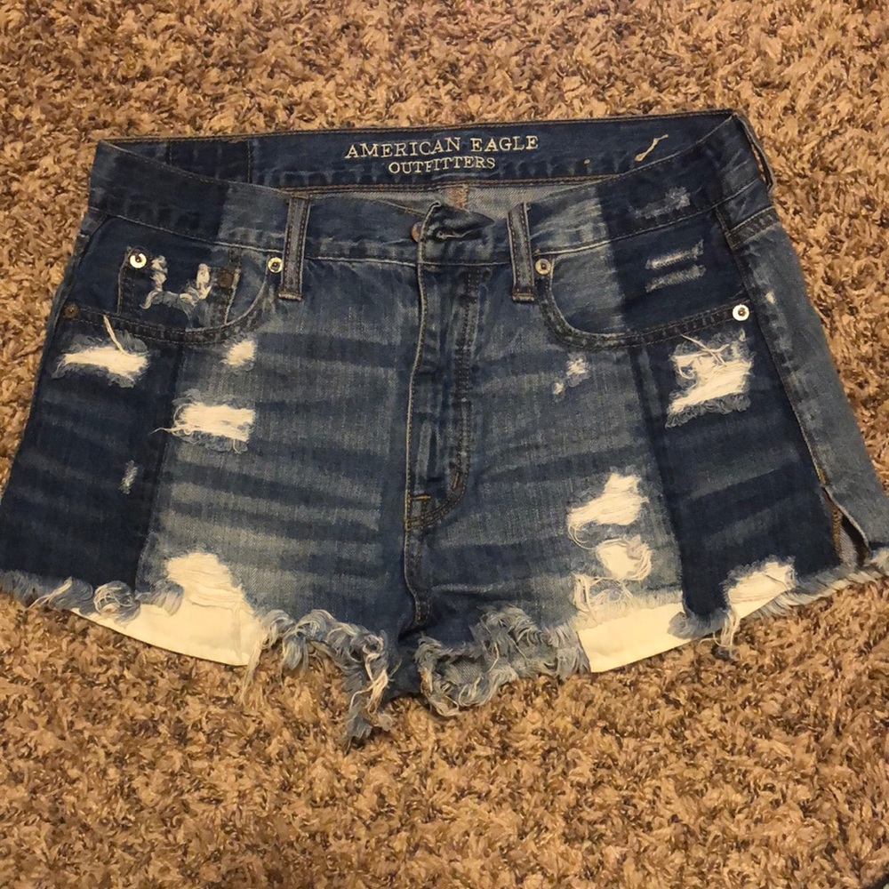 American Eagle high rise denim shorts